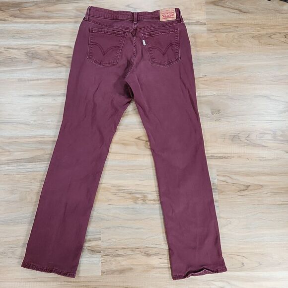 🔹️Levi's 505 Burgundy Straight Leg Jeans Size 8/29 - Picture 4 of 11